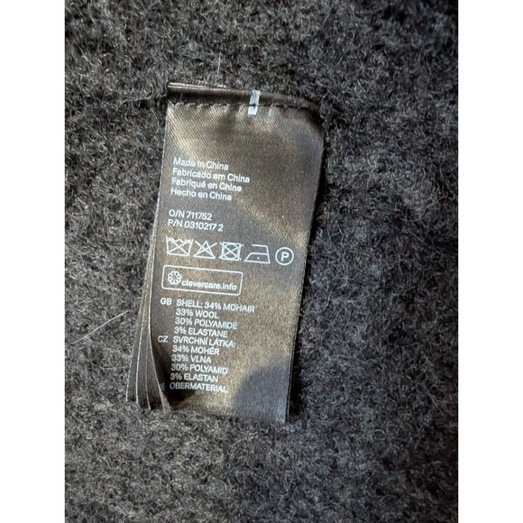 Mens XS Mohair Wool Blend Openfront Gray Cardigan H&M Jacket Coat RARE - Picture 6 of 10